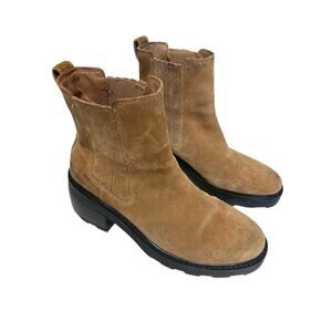 Madewell The Gwenda Platform Lug Ankle Boots In Toffee Suede Size 11 Women’s